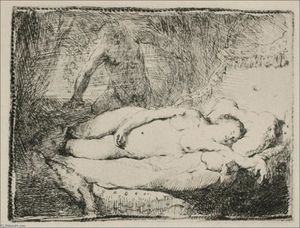 Rembrandt Van Rijn - A Woman Lying on a Bed