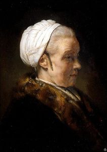 Rembrandt Van Rijn - Study of an Elderly Woman in a White Cap