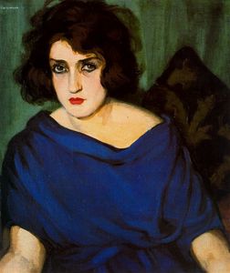 Tamara De Lempicka - Portrait de jeune femme en bleu