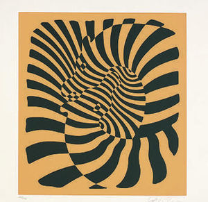 Victor Vasarely - Zebras (orange)