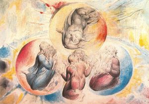 William Blake - San Juan se une a los otros Santos y a Dante y Beatriz