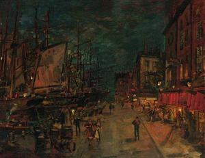 Konstantin Alekseyevich Korovin - French Harbour-front by Night
