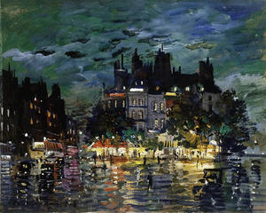 Konstantin Alekseyevich Korovin - View of Paris by Night