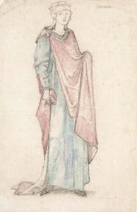 Edward Coley Burne-Jones - Costume design for Morgan le Fay in J.Comyns Carr-s play -King Arthur-