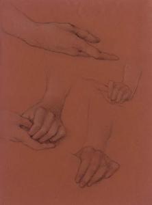 Edward Coley Burne-Jones - Study of hands for the portrait of Amy Gaskell