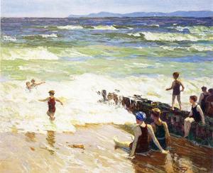 Edward Henry Potthast - Bathers by the Shore (aka Bathers by the Sea)