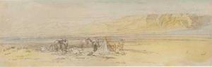 Edward Lear - An Encampment At Sunrise, Gebel Alaka, Suez, Egypt