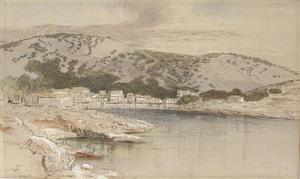 Edward Lear - View Of The Town And Harbour, Paxos, Greece