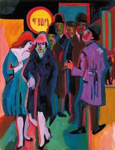 Ernst Ludwig Kirchner - Nocturnal street scene