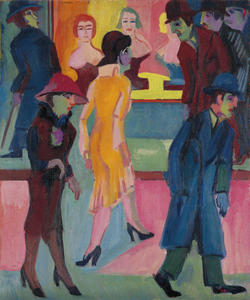 Ernst Ludwig Kirchner - Street scene in front of the barbershop