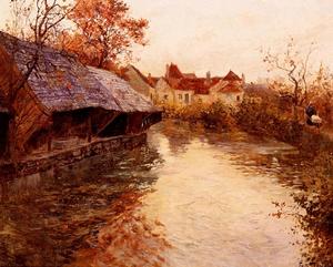 Frits Thaulow - A Morning River Scene