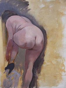 George Grosz - Female nude from behind