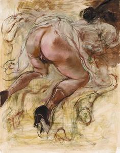 George Grosz - Kneeling Nude 1