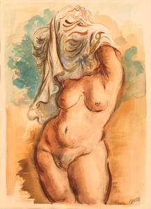 George Grosz - woman undressing