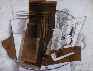 Georges Braque - Bottle, Glass, And Pipe