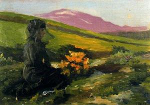 Ignacio Díaz Olano - Women dressed in black with landscape