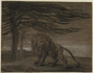 James Ward - Lion in a landscape