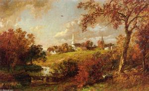 Jasper Francis Cropsey - Back of the Village, Hastings-on-Hudson, New York
