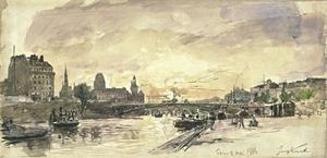 Johan Barthold Jongkind - View of Paris, docks