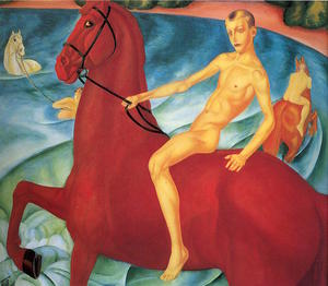 Kuzma Petrov-Vodkin - Bathing the Red Horse