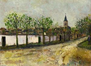 Maurice Utrillo - Church and Street in Montmagny