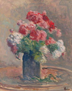 Maximilien Luce - A still life with flowers in a vase 1