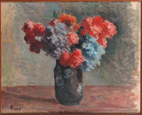  Museum Art Reproductions Flowers in a vase by Maximilien Luce (1858-1941, France) | ArtsDot.com