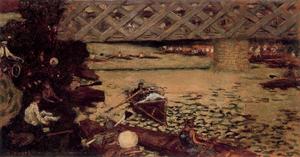 Pierre Bonnard - Boating on the Seine, the bridge at Chatou