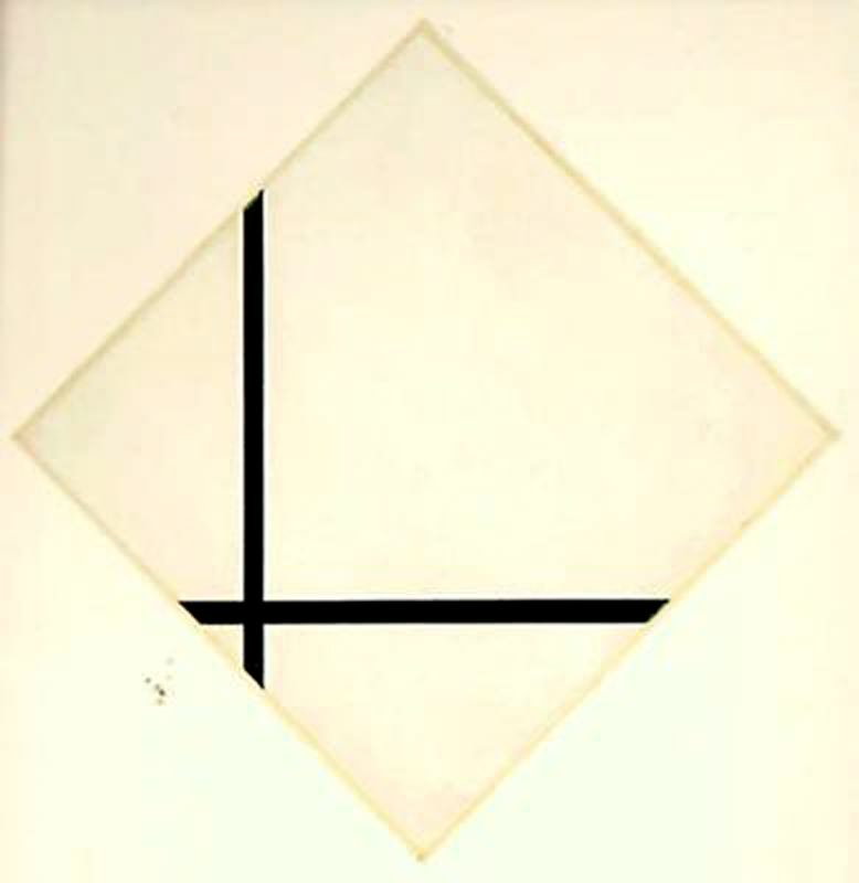  Art Reproductions Composition with two lines by Piet Mondrian (1872-1944, Netherlands) | ArtsDot.com
