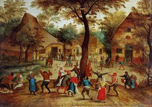Pieter Bruegel The Younger - Village Scene with Dance around the May Pole