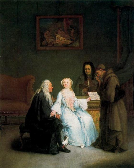  Museum Art Reproductions The Music Lesson by Pietro Longhi (1701-1785, Italy) | ArtsDot.com