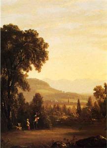 Sanford Robinson Gifford - Landscape with Village in the Distance