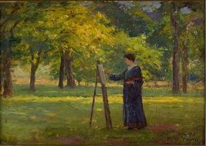 Theodore Clement Steele - Woman Painting in a Grove