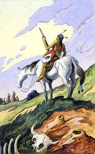 Thomas Hart Benton - Indian and White Horse