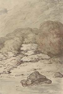 Thomas Rowlandson - A river in spate