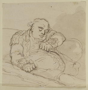 Thomas Rowlandson - Man asleep in an arm-chair