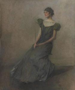 Thomas Wilmer Dewing - Lady in Green and Gray