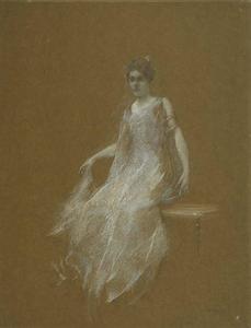 Thomas Wilmer Dewing - Lady in White 1