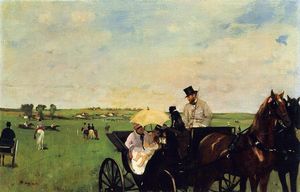 Edgar Degas - A Carriage at the Races