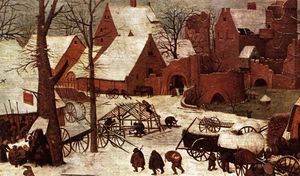 Pieter Bruegel The Elder - The Census at Bethlehem (detail)