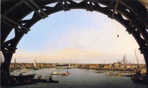 Giovanni Antonio Canal (Canaletto) - The City Seen Through an Arch of Westminster Bridge