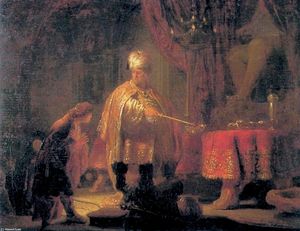 Rembrandt Van Rijn - Daniel and King Cyrus in front of the Idol of Bel