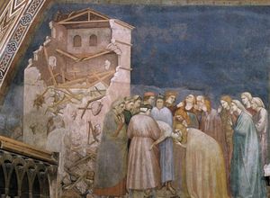 Giotto Di Bondone - The Death of the Boy in Sessa (North transept, Lower Church, San Francesco, Assisi)