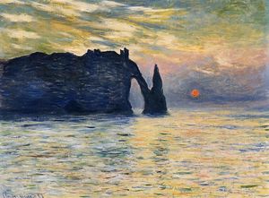 Claude Monet - Etretat, Sunset