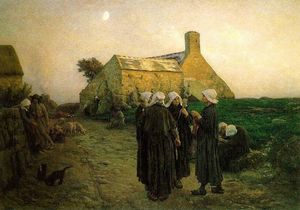 Jules Adolphe Aimé Louis Breton - Evening in the Hamlet of Finistere