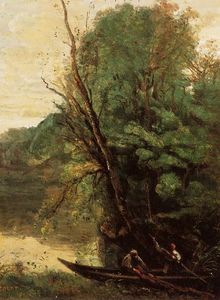 Jean Baptiste Camille Corot - Fishing with Nets, Evening