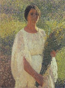 Henri Jean Guillaume Martin - Girl with Flowers