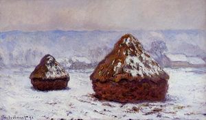 Claude Monet - Grainstacks, Snow Effect