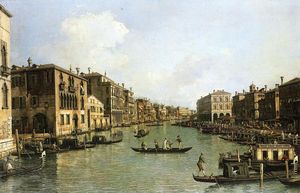 Giovanni Antonio Canal (Canaletto) - Grand Canal From the Campo Santa Sofia Towards the Rialto Bridge