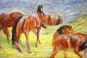 Franz Marc - Grazing Horses